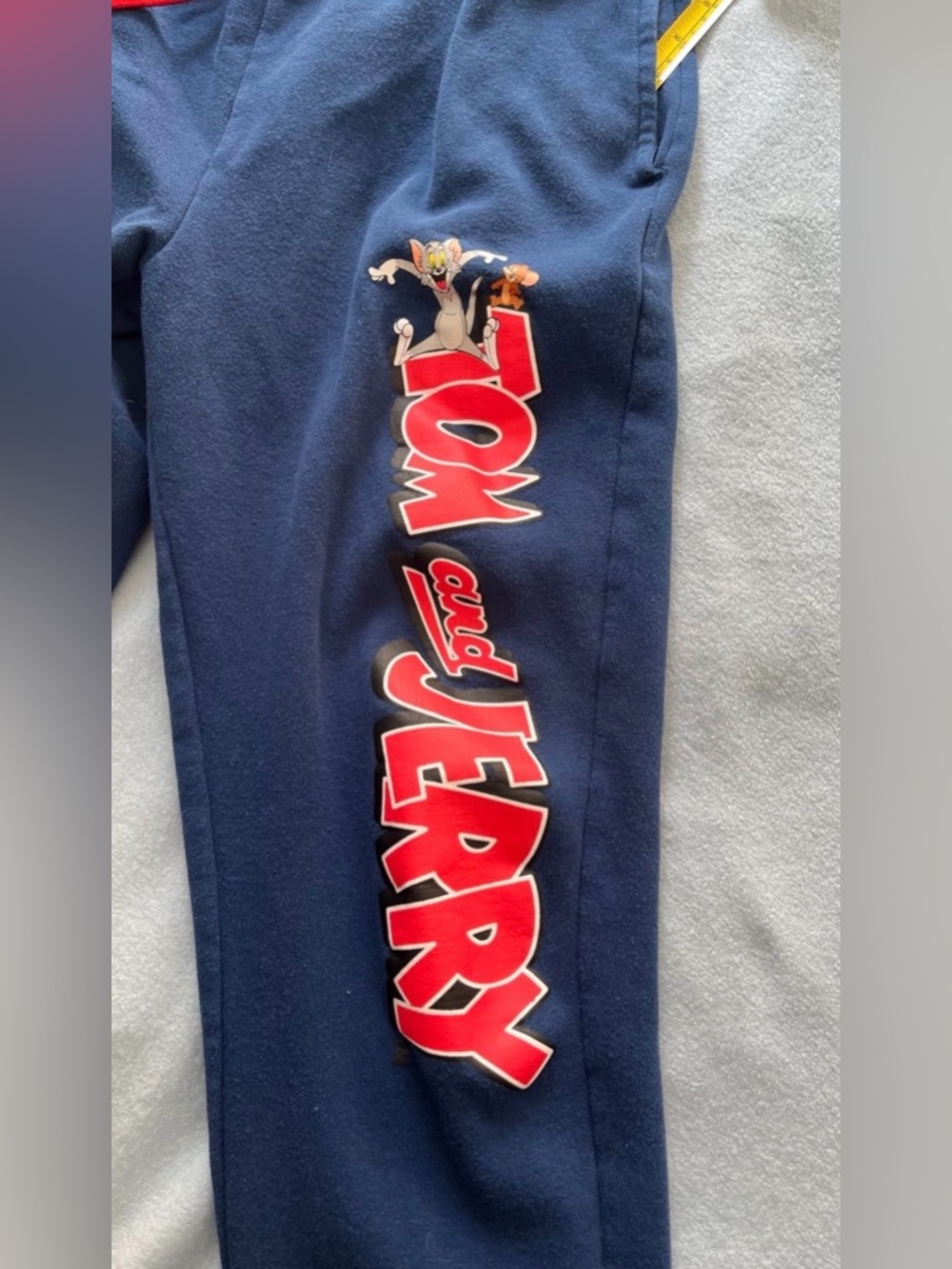 Tom and Jerry Navy Blue Sweatpants Logo Women’s Size Medium